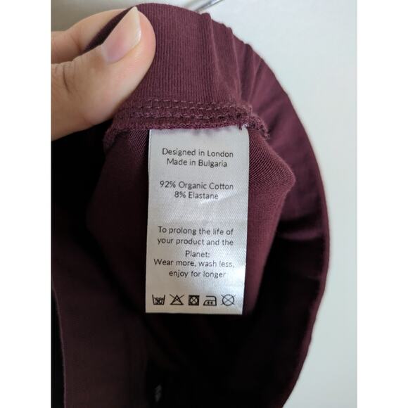 SAINT + SOFIA Maroon Red Apartment Pant Straight Leg Pull-On Women's 10 - Picture 4 of 5